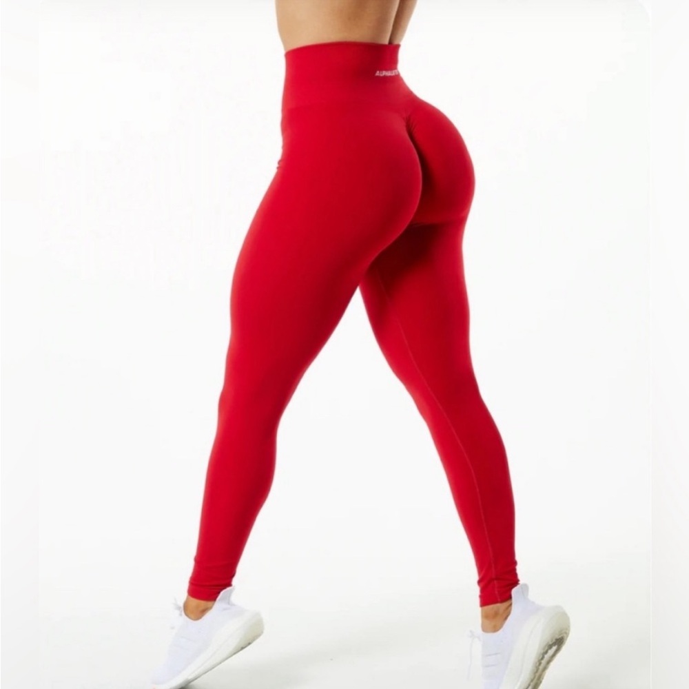 Alphalete formula red sold out leggings. Worn once. Like new xs